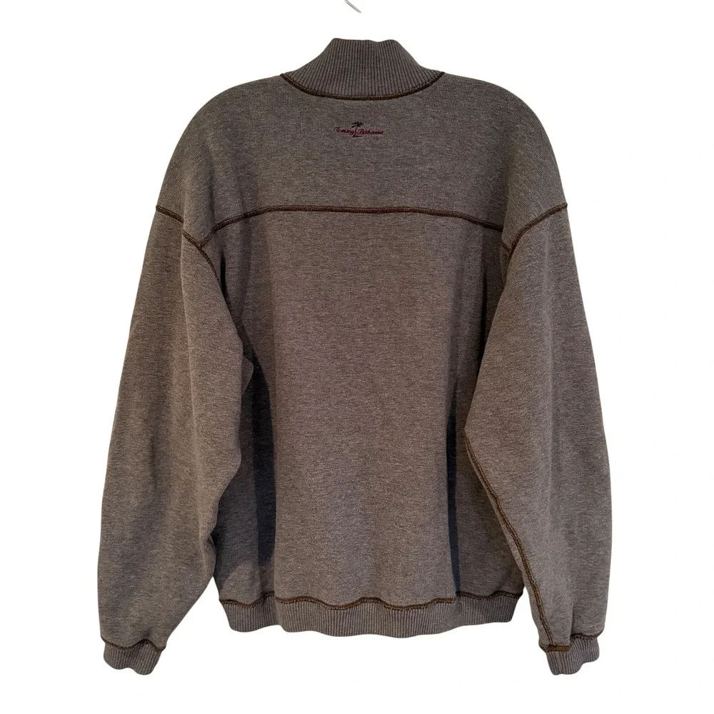 Tommy Bahama Quarter Zip Pullover Sweater Men's Gray XL Workwear Golf Athleisure